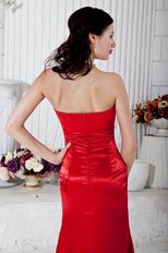 Classic V-Neck Column High Low Skirt Scarlet Prom Celebrity Dress