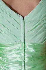 Top Designer V-Neck Skirt Light Green Chiffon Prom Dress With Lace