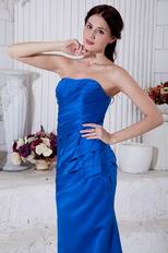 Classic Sweetheart Blue Stain A-line Prom Dress Petite
