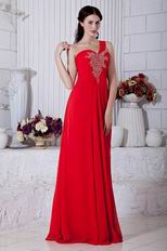 Dark Red Sweetheart One Shoulder A-line Silhouette Prom Dress