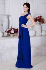 Affordable One Shoulder Dark Blue Prom Dresses For Women