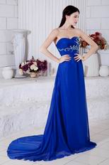 Side Zipper Blue La Femme Prom Dresses With Embroidery