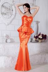 Petite Sweetheart Mermaid Skirt Orange Bridal Party Dress