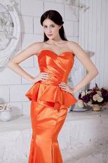 Petite Sweetheart Mermaid Skirt Orange Bridal Party Dress
