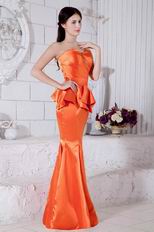 Petite Sweetheart Mermaid Skirt Orange Bridal Party Dress