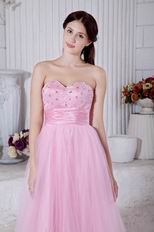 Designer Sweetheart Corset Pink Net Dresses For Celebrity Party