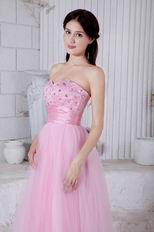 Designer Sweetheart Corset Pink Net Dresses For Celebrity Party