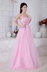 Designer Sweetheart Corset Pink Net Dresses For Celebrity Party