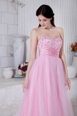 Designer Sweetheart Corset Pink Net Dresses For Celebrity Party