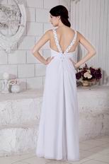 Elegant Long White Chiffon Formal Prom Dress With Side Split