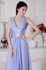 Not Expensive A-line Long Lavender Chiffon Skirt Prom Dress