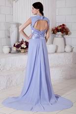 Not Expensive A-line Long Lavender Chiffon Skirt Prom Dress