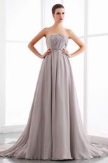 Top Seller Chapel Train Dark Gray Chiffon Formal Celebrity Dress