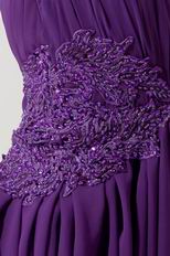 Unique Halter Appliques Purple Prom Party Dresses For Cheap