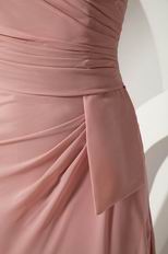 Elegant Halter Sleeveless Sheath Pink Chiffon Prom Dresses Online