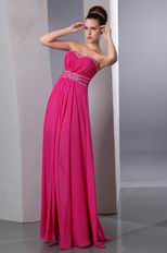 One Shoulder Carmine Red Chiffon Fabric Very Formal Dresses Online