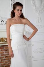 Custom Made Strapless Corset Back Ivory Chiffon Prom Dress