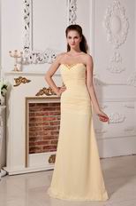 Sweetheart A-line Corset Skirt Yellow Chiffon Prom Dress