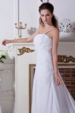Single One Shoulder Corset Back Panel Train White Chiffon Prom Dress