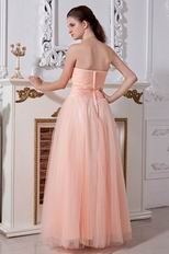 Noble Sweetheart Neck Dropped Waist Orange Pink Net Prom Dress