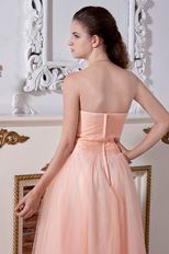 Noble Sweetheart Neck Dropped Waist Orange Pink Net Prom Dress