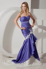 Sweetheart Ruched Bodice Mermaid Lace Skirt Prom Dress Beautiful