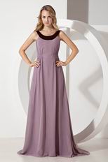 Inexpensive Scoop Neck Rosy Brown Chiffon Prom Dress On Sale