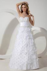 Luxury Sweetheart Lace Celebrity Prom Party White Dress