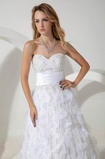 Luxury Sweetheart Lace Celebrity Prom Party White Dress