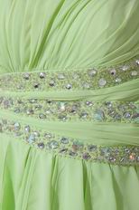 Spring Green Panel Train Backless High Low Style Prom Dress