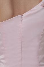 Unique One Shoulder Detachable Train Pink High Low Prom Dress