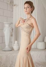 Sweetheart Champagne Chiffon Mermaid Formal Dress For Lady