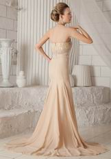 Sweetheart Champagne Chiffon Mermaid Formal Dress For Lady