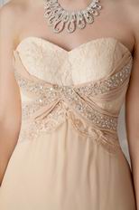 Beaded Sweetheart A-line Court Train Champagne Prom Dress