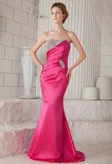 Trumpet Strapless Fuchsia Pageant Dress To 2014 Prom Party