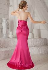 Trumpet Strapless Fuchsia Pageant Dress To 2014 Prom Party