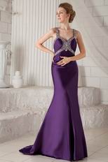 Purple Beading Straps Mermaid Boutiques With Prom Dresses