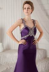 Purple Beading Straps Mermaid Boutiques With Prom Dresses