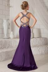 Purple Beading Straps Mermaid Boutiques With Prom Dresses