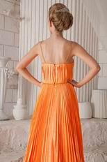 Empire Spaghetti Straps Bright Orange Cache Prom Dress