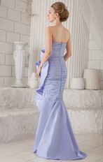 Lavender Asymmetrical Mermaid Prom Dress With Handmade Flower