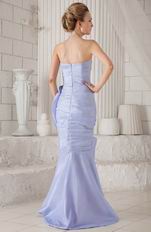 Lavender Asymmetrical Mermaid Prom Dress With Handmade Flower