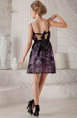 Spaghetti Straps Printed Fabric Designer Short Prom Dress 2014