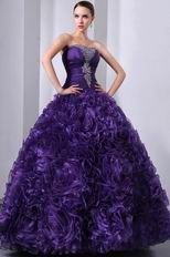 Ruffles Floor Length Skirt Purple Dama Dress For Quinceanera