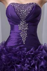 Ruffles Floor Length Skirt Purple Dama Dress For Quinceanera