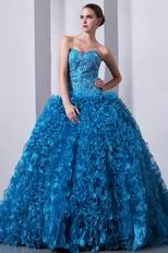 Ruffles Ball Gown Blue The Quinceanera Dress For Winter Party