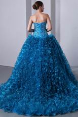 Ruffles Ball Gown Blue The Quinceanera Dress For Winter Party