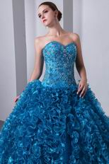 Ruffles Ball Gown Blue The Quinceanera Dress For Winter Party