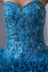 Ruffles Ball Gown Blue The Quinceanera Dress For Winter Party