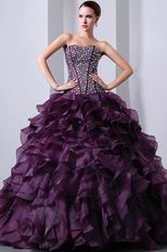 Sweetheart Ruffles Skirt Grape Quinceanera s Dresses Cheap